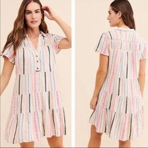 Anthropologie Georgina Tiered Shirtdress